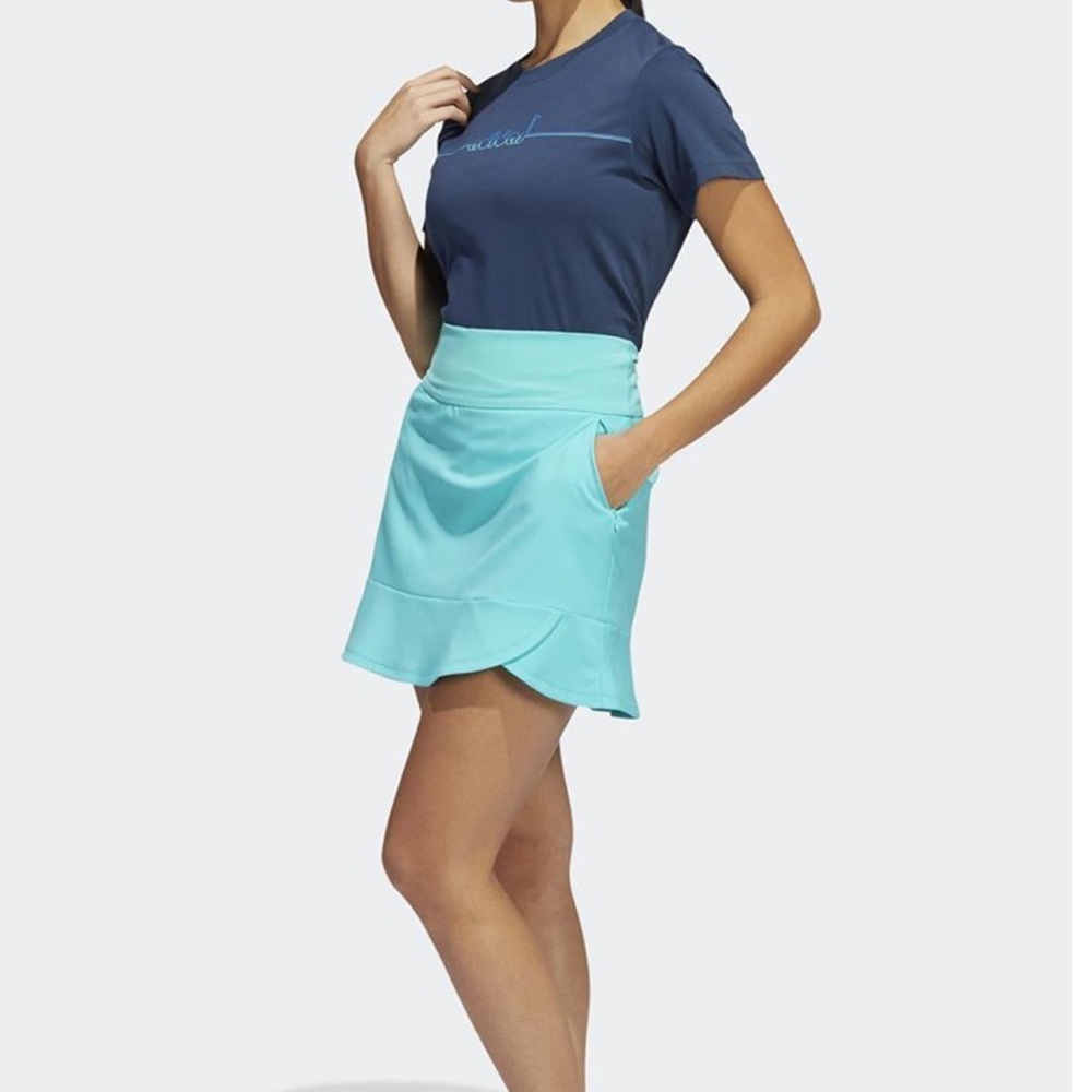 adidas Aqua-Blue Athletic Skort with Pocket